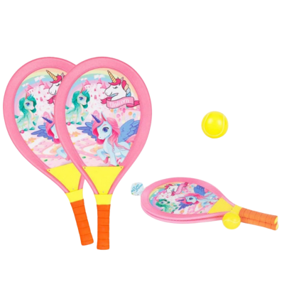 476721 RAKIETKI PALETKI PLAŻOWE Z LOTKĄ I PIŁKĄ BADMINTON JEDNOROŻEC