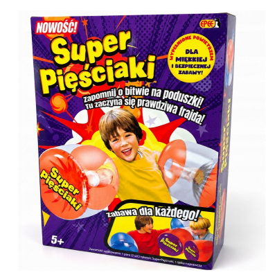 606297 SUPER PIĘŚCIAKI DMUCHANE RĘKAWICE DO ZABAWY FIOLET-POMARAŃCZ