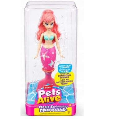 411727 SYRENKA ZURU MERMAID PET ALIVE MAGIC SWIMMING MAŁA PŁYWA DO WODY RÓŻ