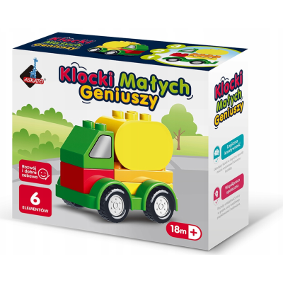 127859 KLOCKI MAŁYCH GENIUSZY AUTKO ŚMIECIARKA 6 EL ASKATO