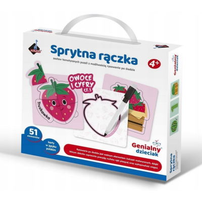 910770 RYSOWANIE PO ŚLADACH OWOCE WARZYWA + PISAK SPRYTNA RĄCZKA