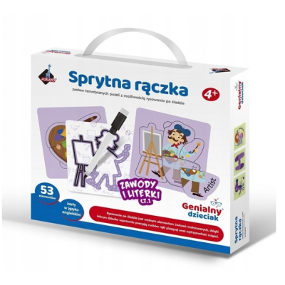 910794 RYSOWANIE PO ŚLADACH ZAWODY LITERKI + PISAK SPRYTNA RĄCZKA
