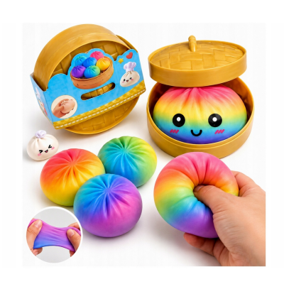 GNIOTEK TĘCZOWY SQUISHY MASKOTKA PIEROŻEK 10CM DUMPLING RÓŻNE KOLORY