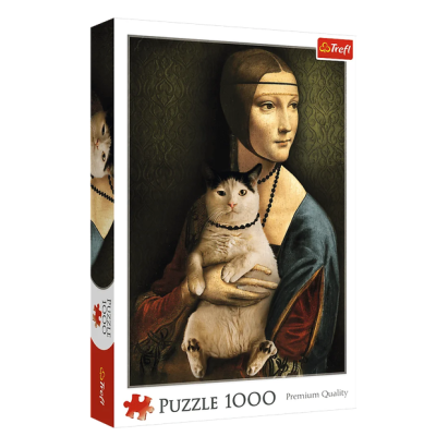 10663 TREFL PUZZLE DAMA Z KOTEM 1000 EL