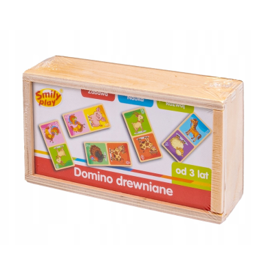 835910 GRA DOMINO W PUDEŁKU DREWNIANE FARMA ZWIERZĄTKA