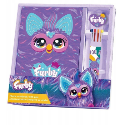818653 PAMIĘTNIK PLUSZOWY FURBY DIAKAKIS A5 NOTES NOTATNIK + DŁUGOPIS