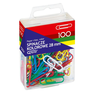 258795 SPINACZ KOLOROWE SPINACZE 28MM 100 SZTUK GRAND