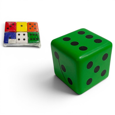 489568 DUŻA KOSTKA PIANKOWA RÓŻNE KOLORY 8CM