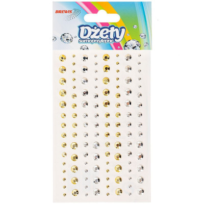 705421 DŻETY SAMOPRZYLEPNE ZŁOTY SREBRNY MIX 120 SZTUK