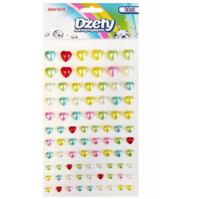 706763 DŻETY SAMOPRZYLEPNE - SERCA MIX KOLOROWY 84 SZTUK