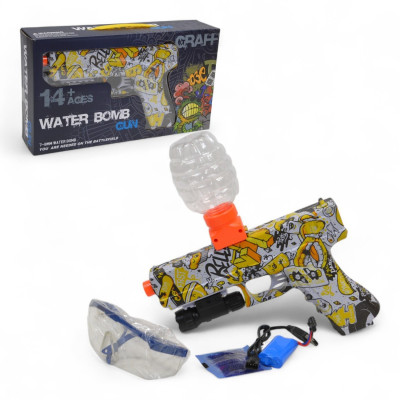 473514 PISTOLET NA KULKI ŻELOWE BIAŁY W GRAFFITI