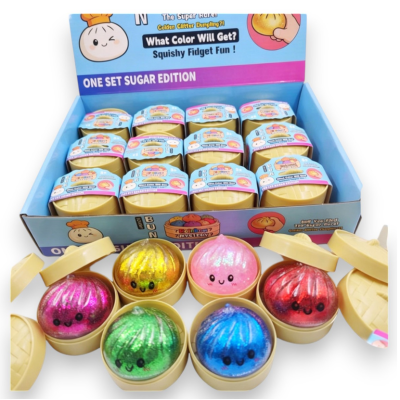 PIERZEKM DUMPLINGS SQUISHY MASKOTKA PIEROŻEK 5CM RÓŻNE KOLORY BROKAT