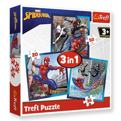 34874 TREFL PUZZLE 3W1 SPIDER-MAN, PAJĘCZY PRZYJACIELE