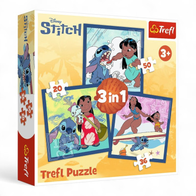 34896 TREFL PUZZLE 3W1 LILO&STITCH, CZAS ZE STITCHEM