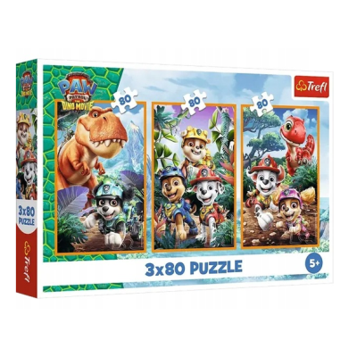 34905 TREFL PUZZLE PSI PATROL HISTORIE Z WYSPY DINOZAURÓW 3 X 80 EL