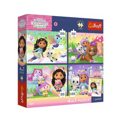 34694 TREFL PUZZLE KOCI DOMEK GABI KOCIE HARCE 4 X 88 EL