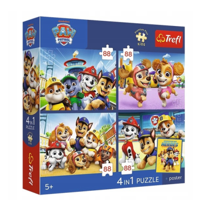 34693 TREFL PUZZLE PSI PATROL PSIA STRAŻ 4 X 88 EL