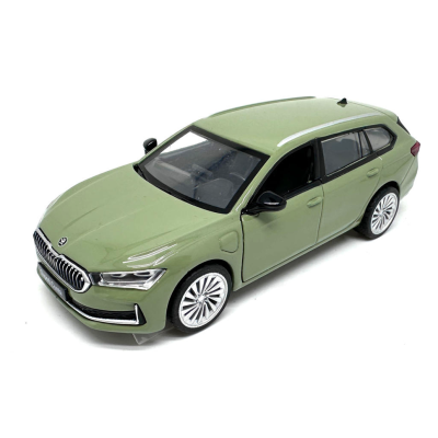 403431 MSZ SAMOCHÓD SKODA SUPERB COMBI IV ZIELONY ŚWIATŁO DŹWIĘK MODEL 1:35