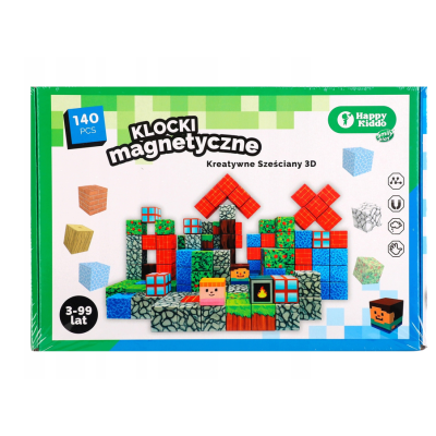 855949 KLOCKI MAGNETYCZNE KREATYWNE SZEŚCIANY 3D 140 EL HAPPY KIDDO