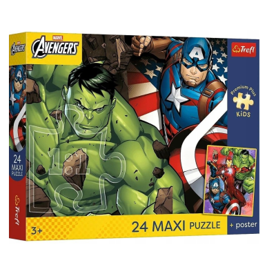 14385 TREFL PUZZLE AVENGERS BOHATEROWIE JAK ZE SNU MAXI 24 EL