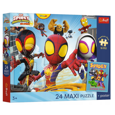 14391 TREFL PUZZLE SPIDEY I SUPER KUMPLE PRZYGODY PAJĘCZEJ EKIPY MAXI 24 EL