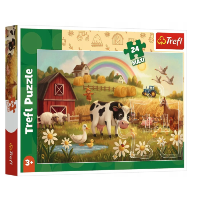 14397 TREFL PUZZLE KRÓWKA NA FARMIE MAXI 24 EL