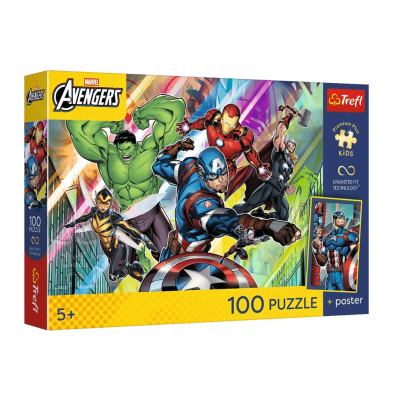 16552 TREFL PUZZLE MARVEL AVENGERS POTĘGA I MOC 100 EL