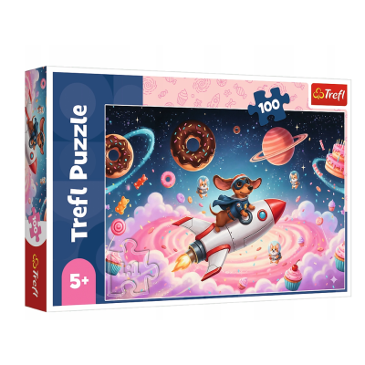 16558 TREFL PUZZLE PIES JAMNIK NA RAKIECIE SŁODYCZE KOSMOS 100 EL