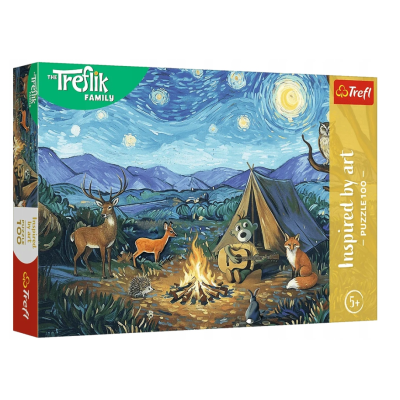 16564 TREFL PUZZLE PRZY OGNISKU RODZINA TREFLIKÓW 100 EL