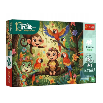 16570 TREFL PUZZLE MAŁPKI I PRZYJACIELE RODZINA TREFLIKÓW 100 EL