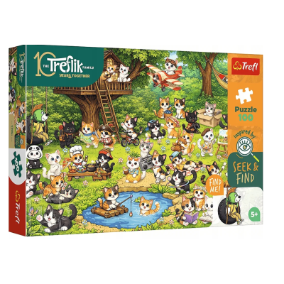 16587 TREFL PUZZLE RODZINA TREFLIKÓW KOCI ŚWIAT 100 EL
