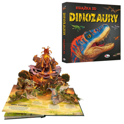 816182 DINOZAURY 3D KSIĄŻKA Z RUCHOMYMI ELEMENTAMI I OKIENKAMI