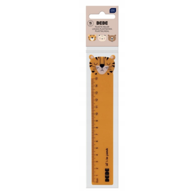 363992 LINIJKA SZKOLNA PLASTIKOWA ZWIERZĄTKA BEBE 15CM RÓŻNE KOLORY