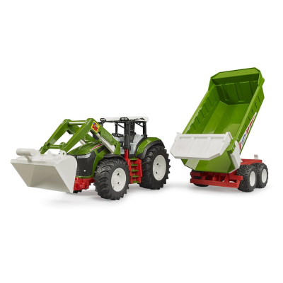 03452 TRAKTOR CIĄGNIK ROLNICZY Z ŁADOWACZEM I PRZYCZEPĄ ROADMAX