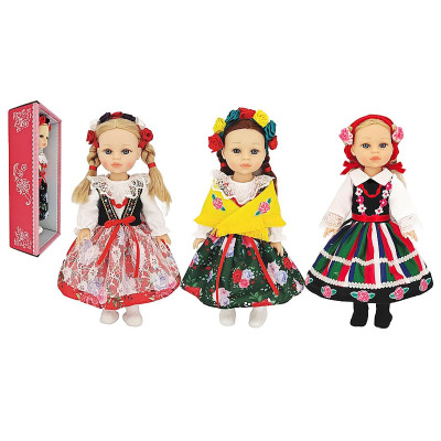 602014 LALKA GÓRALKA W STROJU LUDOWYM MÓWI I ŚPIEWA PO POLSKU 38CM RÓŻNE