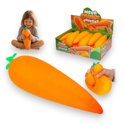 601938 WIELKA MARCHEW MARCHEWKA MEGA GNIOTEK SQUISHY ANTYSTRESOWY 34CM