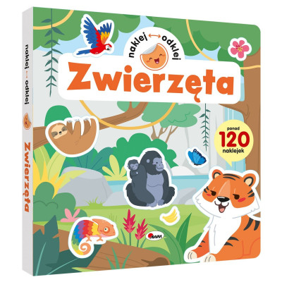 815307 NAKLEJ ODKLEJ ZWIERZĘTA KSIĄŻKA Z NAKLEJKAMI WIELOKROTNEGO UŻYTKU
