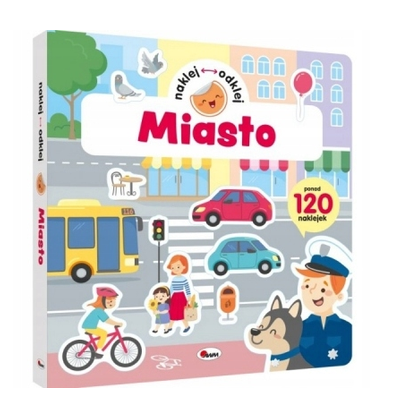 816588 NAKLEJ ODKLEJ MIASTO KSIĄŻKA Z NAKLEJKAMI WIELOKROTNEGO UŻYTKU