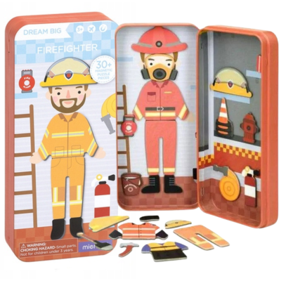 000859 PODRÓŻNE PUZZLE MAGNETYCZNE STRAŻAK STRAŻ PUSZKA 30EL