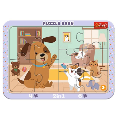80029 TREFL PUZZLE RAMKOWE BABY JAK PIES Z KOTEM 10 EL