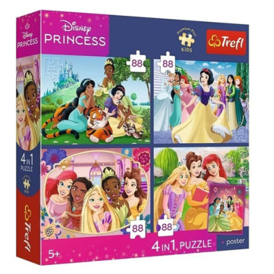 34700 TREFL PUZZLE 4X88 PREMIUM ROMANTYCZNE KSIĘŻNICZKI + PLAKAT
