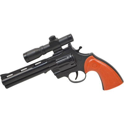 963404 PISTOLET REWOLWER NA SPŁONKE KAPISZONY Z LUNETĄ 24CM