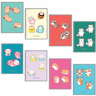 902972 ZESZYT PP KAWAII A6 40K KRATKA RÓŻNE WZORY