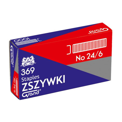 230227 ZSZYWKI BIUROWE 1000 SZTUK 24/6 GRAND