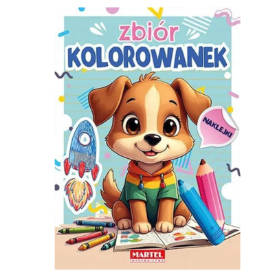 520095 MARTEL ZBIÓR KOLOROWANEK Z NAKLEJKAMI - PIESEK