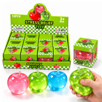 075525 GNIOTEK SQUISHY DO ŚCISKANIA JABŁKO WAZELINA RÓŻNE KOLORY