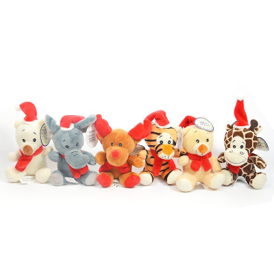 147752 MASKOTKA ŚWIĄTECZNY PLUSZAK MIŚ W CZAPCE MIKOŁAJA 14CM MIX RÓŻNE