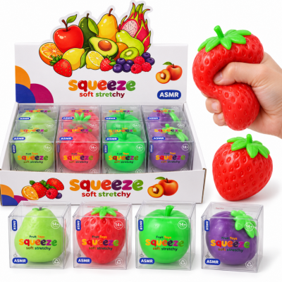 310255 GNIOTEK SQUISHY DO ŚCISKANIA OWOCE RÓŻNE MIX STRZELAJĄCE CRUNCHY