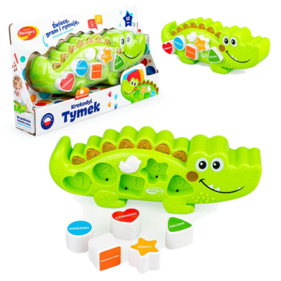 75500 INTERAKTYWNY SORTER KSZTAŁTÓW KROKODYL TYMEK KLOCKI DUMEL
