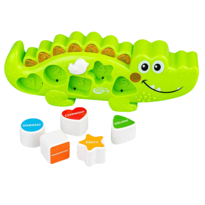 75500 INTERAKTYWNY SORTER KSZTAŁTÓW KROKODYL TYMEK KLOCKI DUMEL